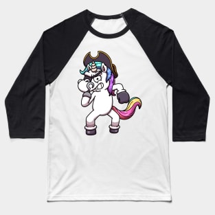 Pirate Unicorn Baseball T-Shirt